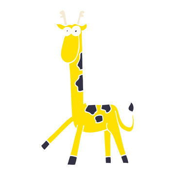 cartoon doodle walking giraffe