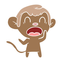 shouting flat color style cartoon monkey