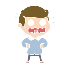 flat color style cartoon man totally stressed out