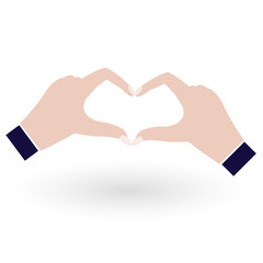 Vector heart shaped hand gesture