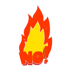 flat color illustration of a cartoon NO! shout