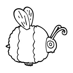 line drawing cartoon bee