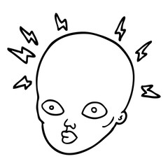 line drawing cartoon bald head