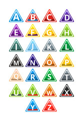 triangle button alphabet