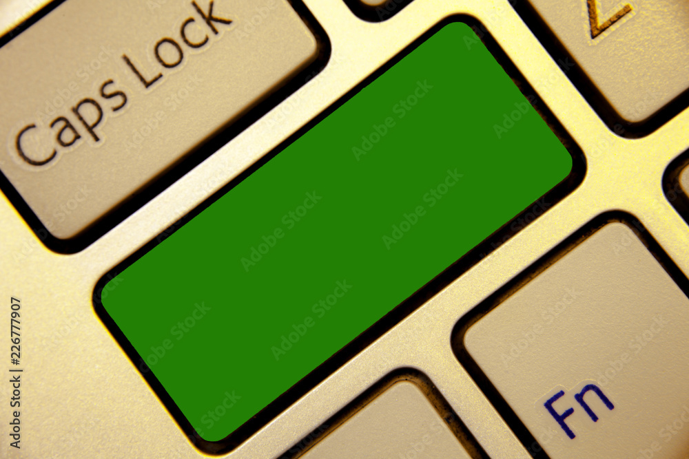 Leinwandbilder Design business Empty copy space text for Ad website promotion isolated Banner template. Keyboard green key Intention create computer computing reflection document