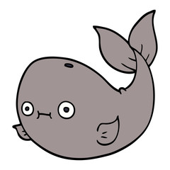 cartoon doodle whale