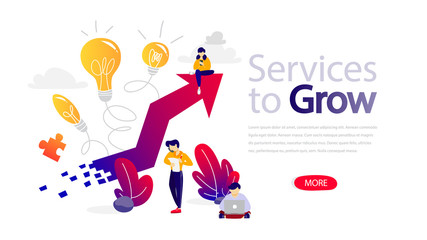 Services to grow horizontal banner for website.