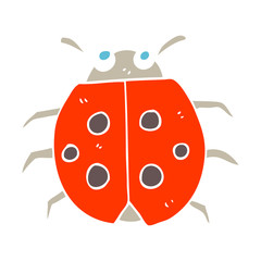 flat color illustration of a cartoon ladybug