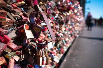 Love lock on a bridge