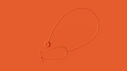 Orange Stethoscope 3d illustration 3d rendering	