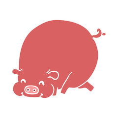 cartoon doodle fat pig