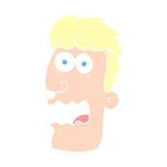 flat color illustration of a cartoon shocked man