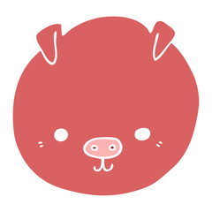 flat color style cartoon pig