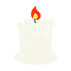 flat color illustration of a cartoon dribbling candle