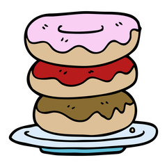 cartoon doodle plate of donuts