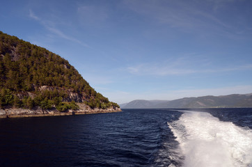 Mountains and fjord. Norwegian nature. Sognefjord. Flam, Norway
