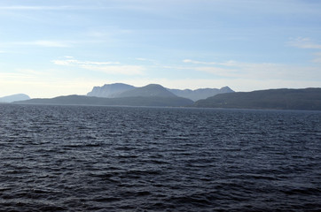 Mountains and fjord. Norwegian nature. Sognefjord. Flam, Norway
