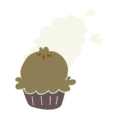 cute flat color style cartoon pie