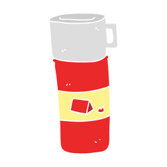 flat color illustration of a cartoon camping flask
