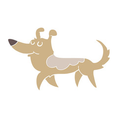 flat color style cartoon dog