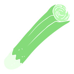 flat color illustration of a cartoon leek