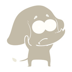 flat color style cartoon unsure elephant