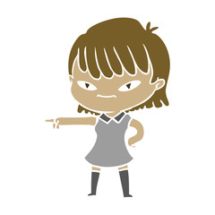 flat color style cartoon woman