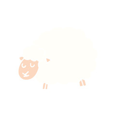 flat color style cartoon sheep
