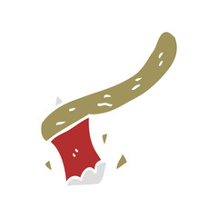 flat color illustration of a cartoon axe