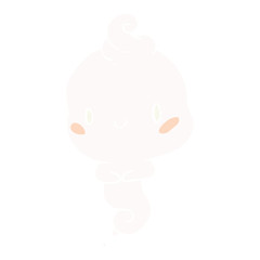 cute flat color style cartoon ghost