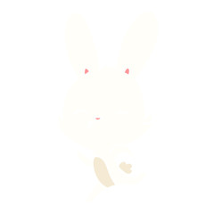running bunny flat color style cartoon