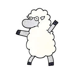 cartoon doodle sheep standing upright