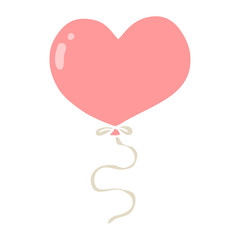 Fototapeta na wymiar flat color style cartoon love heart balloon