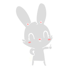 Fototapeta na wymiar cute flat color style cartoon rabbit