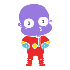 flat color style cartoon weird bald spaceman