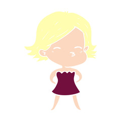 flat color style cartoon woman