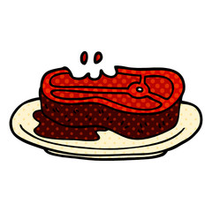 cartoon doodle rare steak