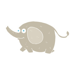 flat color illustration of a cartoon elephant