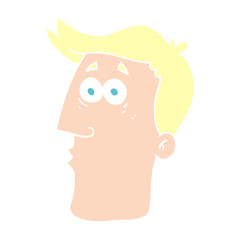 flat color illustration of a cartoon male face