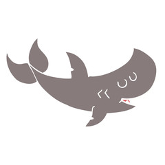 flat color style cartoon shark