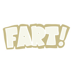 flat color illustration of a cartoon fart symbol