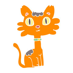 flat color style cartoon cat