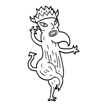 recommend clip art: line drawing cartoon devil