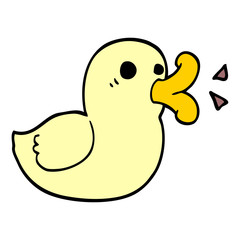 cartoon doodle happy duck