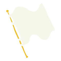 flat color illustration of a cartoon white flag