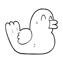 line drawing cartoon happy duck