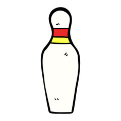 cartoon doodle bowling pin