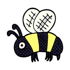 cartoon doodle anxious bee