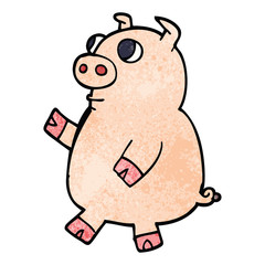 Obraz na płótnie Canvas cartoon doodle funny pig