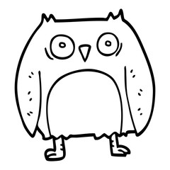 funny line drawing cartoon owl